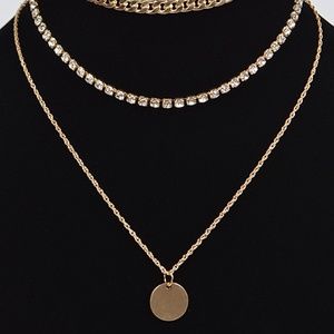 3 faux gold necklace set